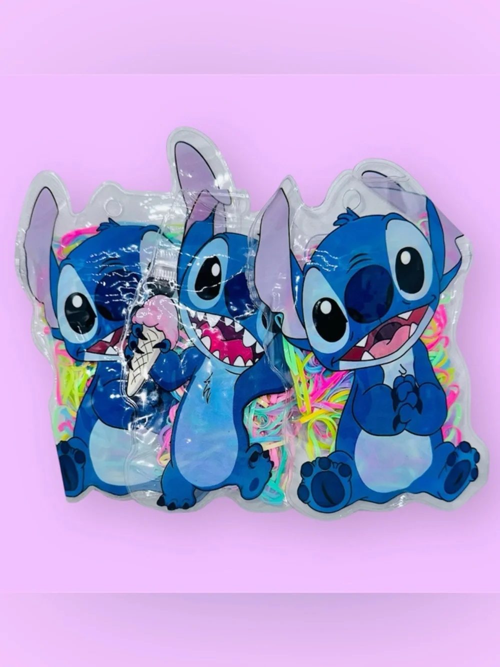 New 3pc Small Hair Ties in Stitch Bags